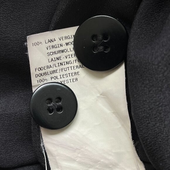 Vintage 80s Armani Collezioni Black 100% Virgin Wool Tailored Blazer - Size 2 - Picture 5 of 9